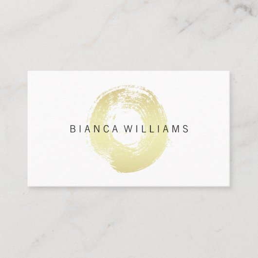 Elegant Gold Brushed Cirkel Visitekaartje (Voorkant)