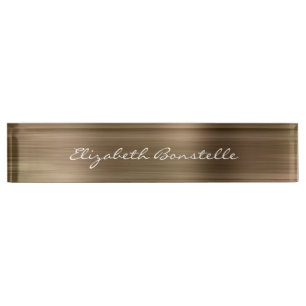 Elegant Gold Brushed Metal Folie Handschrift Naambordje
