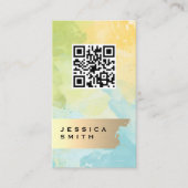 Elegant Gold Brushed | QR-code | WATERVERF Visitekaartje (Voorkant)