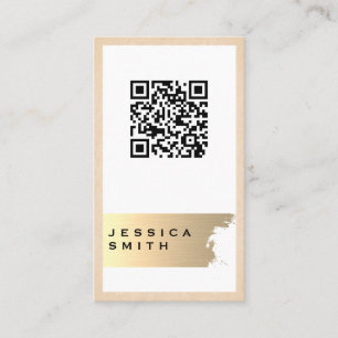 Elegant Gold Brushed QR-etiket Visitekaartje