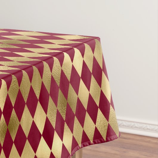 Elegant Gold Burgundy Diamond Pattern Tafelkleed (Voorbeeld)