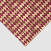 Elegant Gold Burgundy Diamond Pattern Tissuepapier (Detail)