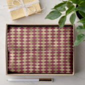 Elegant Gold Burgundy Diamond Pattern Tissuepapier (Geschenk)