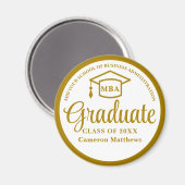 Elegant Gold Business School Afstuderen MBA Magneet (Voorkant / Achterkant)