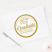 Elegant Gold Business School Afstuderen MBA Ronde Sticker (Envelop)