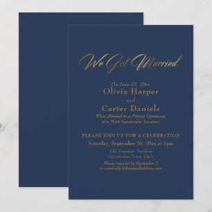 Elegant Gold Calligrafie bij de marine we zijn get Kaart