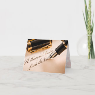 Elegant Gold Calligrafie Hartelijk dank Notitiekaartje