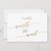 Elegant Gold Calligrafie Het zal de wachttijd waar Kaart (Voorkant)