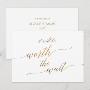 Elegant Gold Calligrafie Het zal de wachttijd waar Kaart