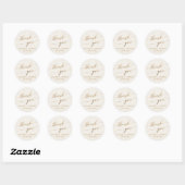 Elegant Gold Calligrafie | Ivory Hartelijk dank Ronde Sticker (Vel)