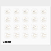Elegant Gold Calligrafie-kerstretour-adres Ronde Sticker (Vel)