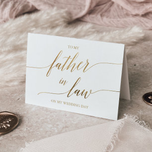 Elegant Gold Calligrafie voor mijn vader in de wet Kaart