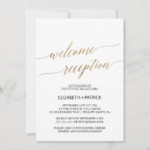 Elegant Gold Calligrafie Welkome ontvangst Kaart (Voorkant)