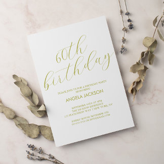 Elegant Gold Calligraphy 60th Birthday Kaart