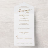 Elegant Gold Calligraphy Au Mariage De All In One Uitnodiging (Binnen)