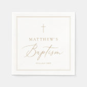 Elegant Gold Calligraphy Baptism Servet (Voorkant)