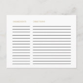 Elegant Gold Calligraphy Bridal Recipe Kaarten (Achterkant)