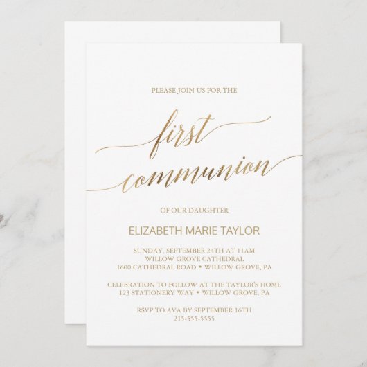 Elegant Gold Calligraphy First Community Kaart (Voorkant / Achterkant)