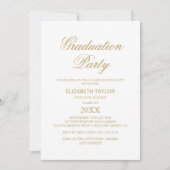Elegant Gold Calligraphy Graduation Party Kaart (Voorkant)