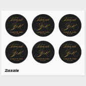 Elegant Gold Calligraphy Hartelijk dank voor uw hu Ronde Sticker (Vel)