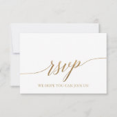Elegant Gold Calligraphy Mariage Website RSVP Card (Devant)
