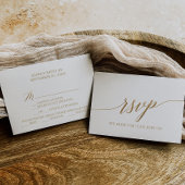 Elégant Gold Calligraphy Menu Choix Carte RSVP