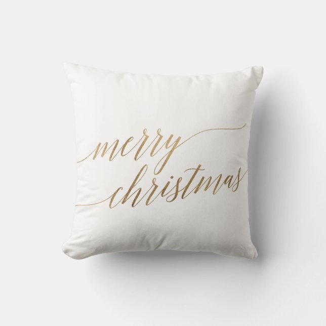 Elegant Gold Calligraphy Merry kerst Kussen (Voorkant)