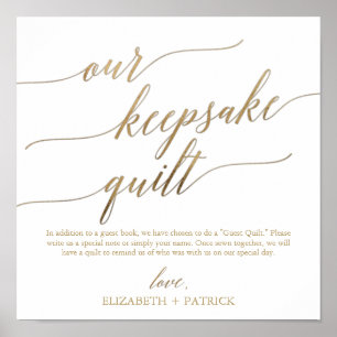 Elegant Gold Calligraphy Our Keepomwille Quilt Poster