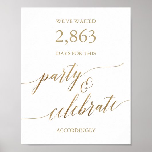 Elegant Gold Calligraphy Party & Celebrate Poster (Voorkant)