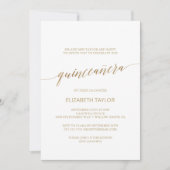 Elegant Gold Calligraphy Quinceañera Kaart (Voorkant)