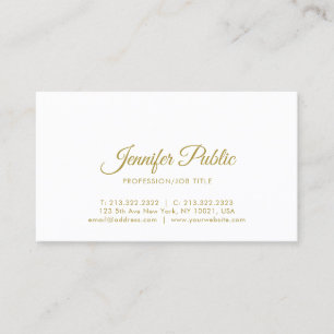 Elegant Gold Calligraphy Script Minimal Design Visitekaartje