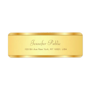 Elegant Gold Calligraphy Script Name Text Modern Etiket