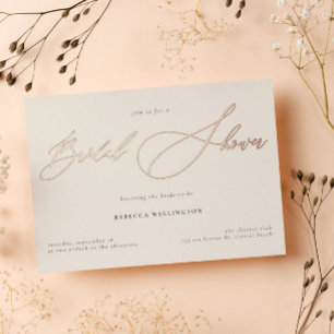 Elegant Gold Calligraphy Script Vrijgezellenfeest Folie Uitnodiging