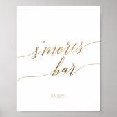Elegant Gold Calligraphy S'mores Bar Sign Poster (Voorkant)