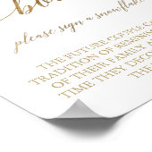 Elegant Gold Calligraphy Snowflake Guest Book Sign Poster (Hoek)