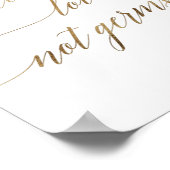 Elegant Gold Calligraphy Spread Love Not Germs Poster (Hoek)