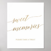 Elegant Gold Calligraphy Sweet Memories Sign Poster (Voorkant)