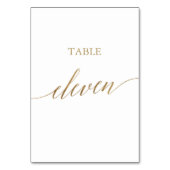 Elegant Gold Calligraphy Table Eleven Table Number Kaart (Achterkant)