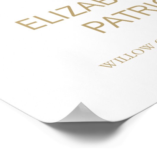 Elegant Gold Calligraphy Two wordt one Welcome Poster (Hoek)