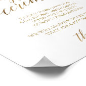 Elegant Gold Calligraphy Unplugged Ceremony Sign Poster (Hoek)
