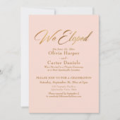 Elegant Gold Calligraphy We hebben Blush Reception Kaart (Voorkant)