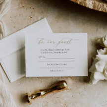 Elégant Gold Calligraphy Wedding Carte RSVP