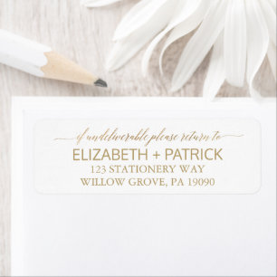 Elegant Gold Calligraphy Wedding Etiket