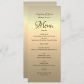 Elegant Gold Calligraphy Wedding Menu (Voorkant / Achterkant)