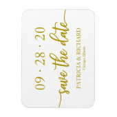 Elegant Gold Calligraphy Wedding Save the Date Magneet (Verticaal)