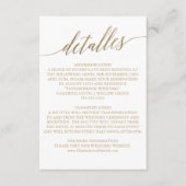 Elegant Gold Calligraphy Wedding Spain Detalles Informatiekaartje (Voorkant)