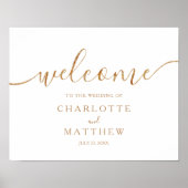 Elegant Gold Calligraphy Welcome Poster Mariage (Devant)
