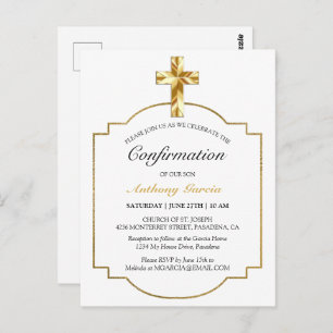Elegant Gold Catholic Confirmation Invitation