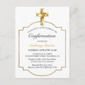 Elegant Gold Catholic Confirmation Invitation Briefkaart (Voorkant)