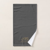 Elegant Gold Charcoal M. Nom (Serviette à main)